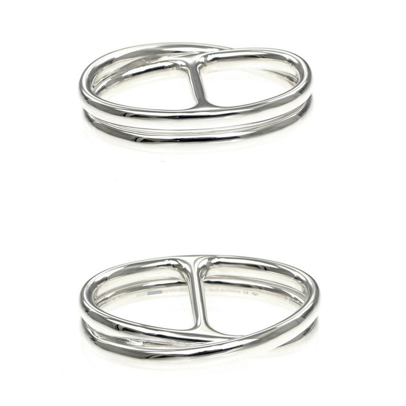 HERMES Chaine D'ancre Punk Double Ring Size 53 Ag925 Silver - Men's