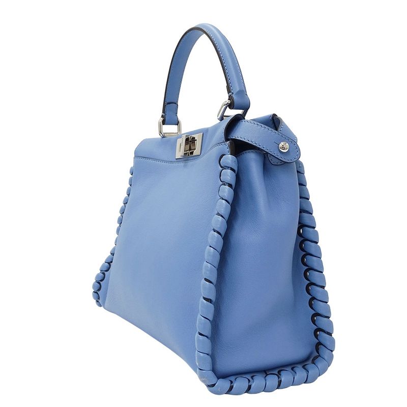 FENDI Bag Women's Brand Handbag Shoulder Bag 2way Leather Pea Cub Regular Blue