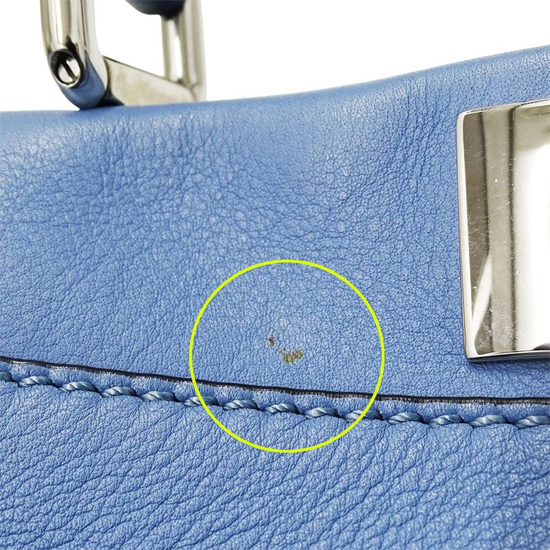 FENDI Bag Women's Brand Handbag Shoulder Bag 2way Leather Pea Cub Regular Blue