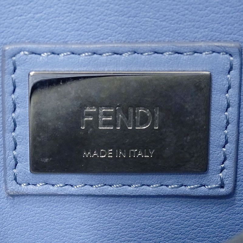 FENDI Bag Women's Brand Handbag Shoulder Bag 2way Leather Pea Cub Regular Blue