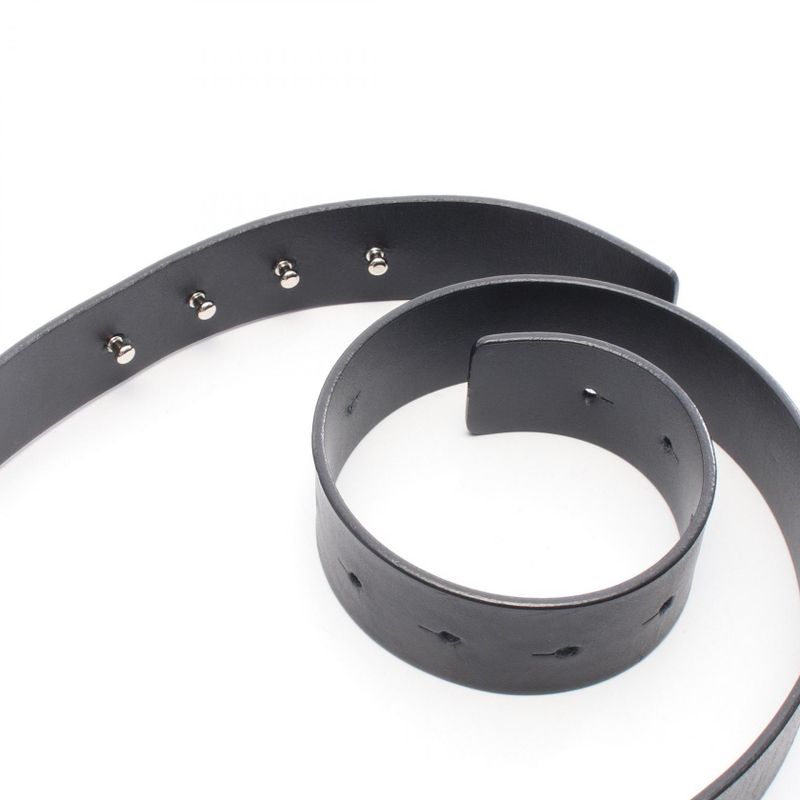 VERSACE Belt Black Leather Belt Men's Used B
