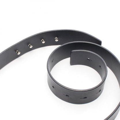 VERSACE Belt Black Leather Belt Men's Used B