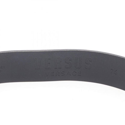 VERSACE Belt Black Leather Belt Men's Used B