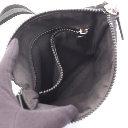 GUCCI Shoulder Bag GG Pattern 449183 Black Nylon Leather Shoulder Bag Unisex