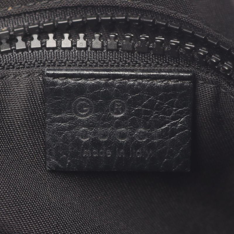 GUCCI Shoulder Bag GG Pattern 449183 Black Nylon Leather Shoulder Bag Unisex