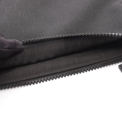 GUCCI Shoulder Bag GG Pattern 449183 Black Nylon Leather Shoulder Bag Unisex