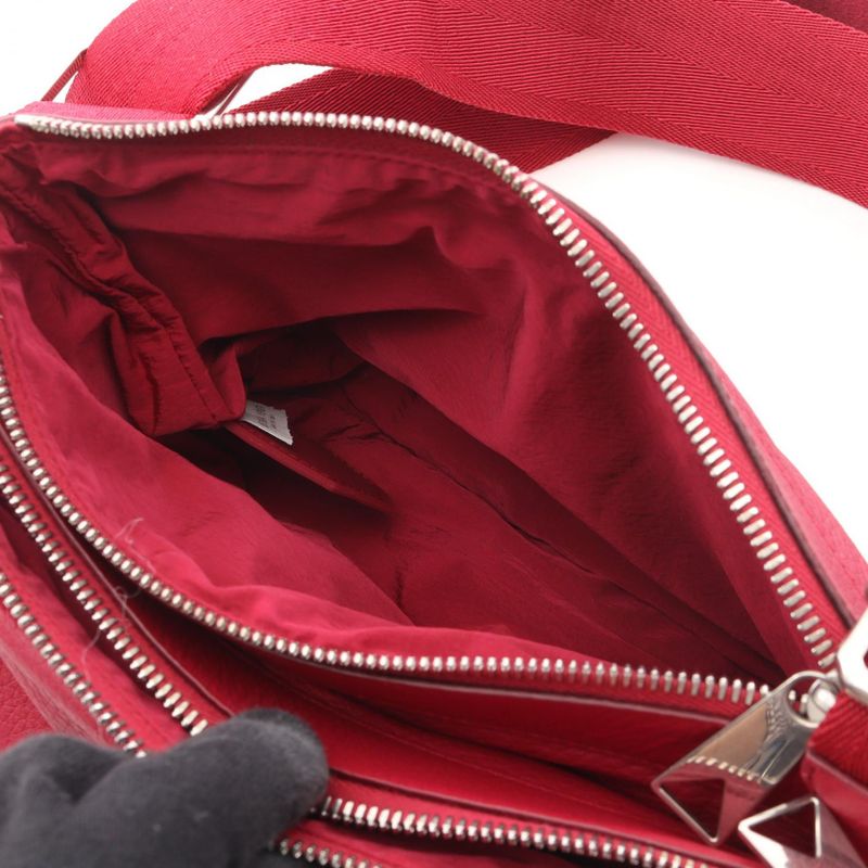 BOTTEGA VENETA Shoulder Bag Red Leather Shoulder Bag Women's Used A