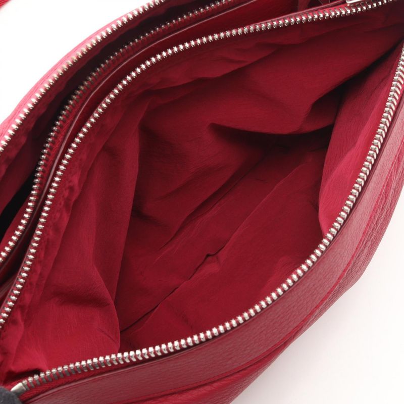 BOTTEGA VENETA Shoulder Bag Red Leather Shoulder Bag Women's Used A