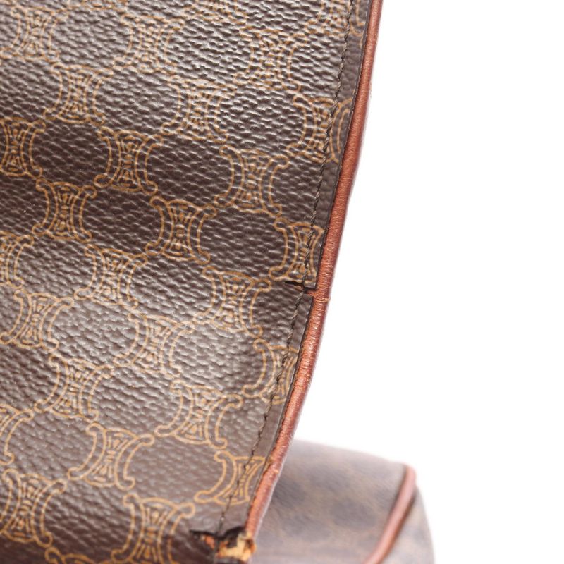 Seri-nu CELINE Handbag Macadam Da-ninebrown Pvcko-ting cambervinegar Leather Carriageh