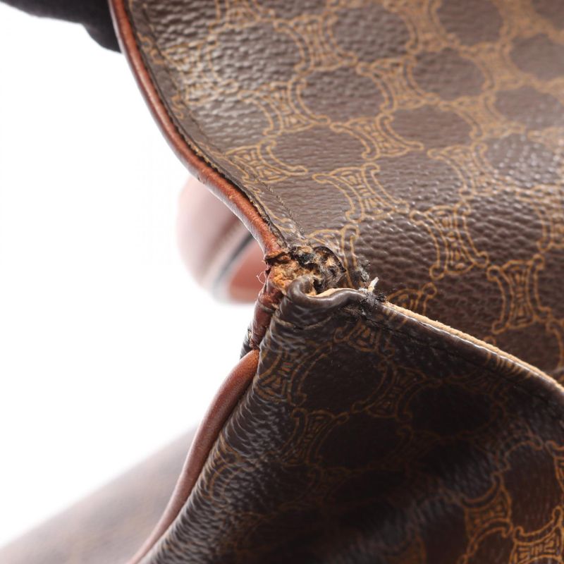 Seri-nu CELINE Handbag Macadam Da-ninebrown Pvcko-ting cambervinegar Leather Carriageh