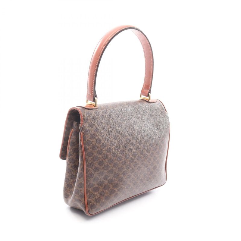 Seri-nu CELINE Handbag Macadam Da-ninebrown Pvcko-ting cambervinegar Leather Carriageh
