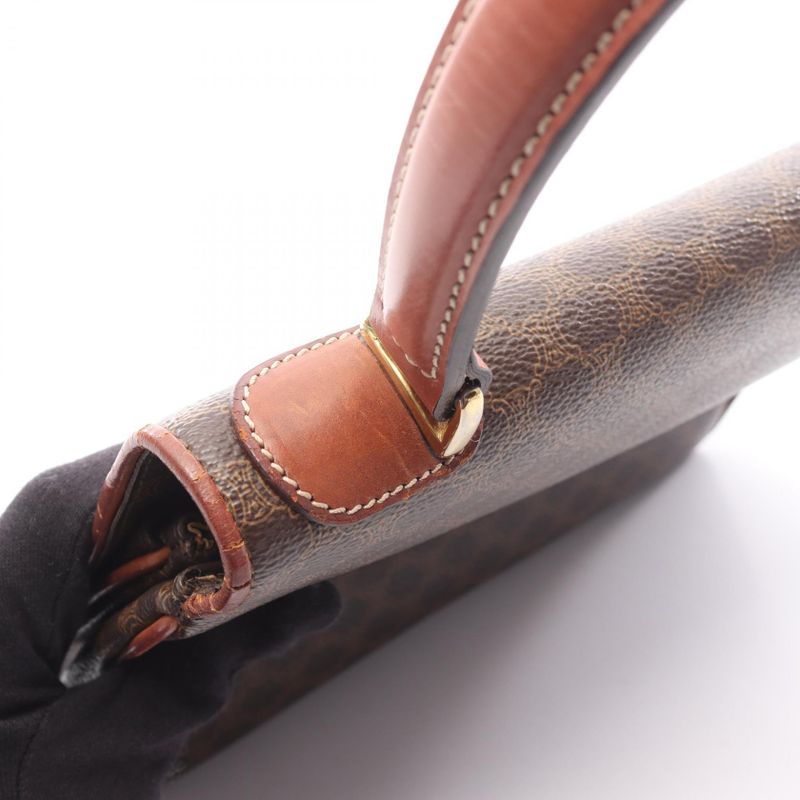 Seri-nu CELINE Handbag Macadam Da-ninebrown Pvcko-ting cambervinegar Leather Carriageh