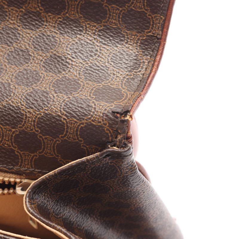 Seri-nu CELINE Handbag Macadam Da-ninebrown Pvcko-ting cambervinegar Leather Carriageh