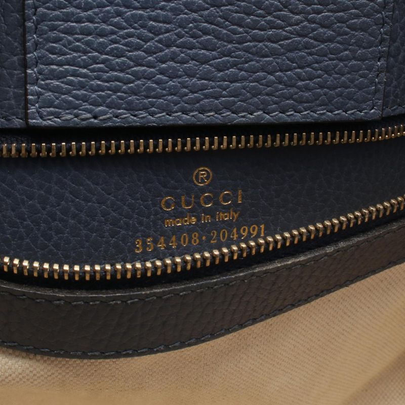 GUCCI Tote Bag Swing 354408 Purple Blue- Leather Swing Medium Ladies Used B