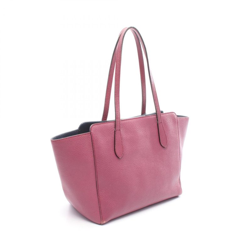 GUCCI Tote Bag Swing 354408 Purple Blue- Leather Swing Medium Ladies Used B