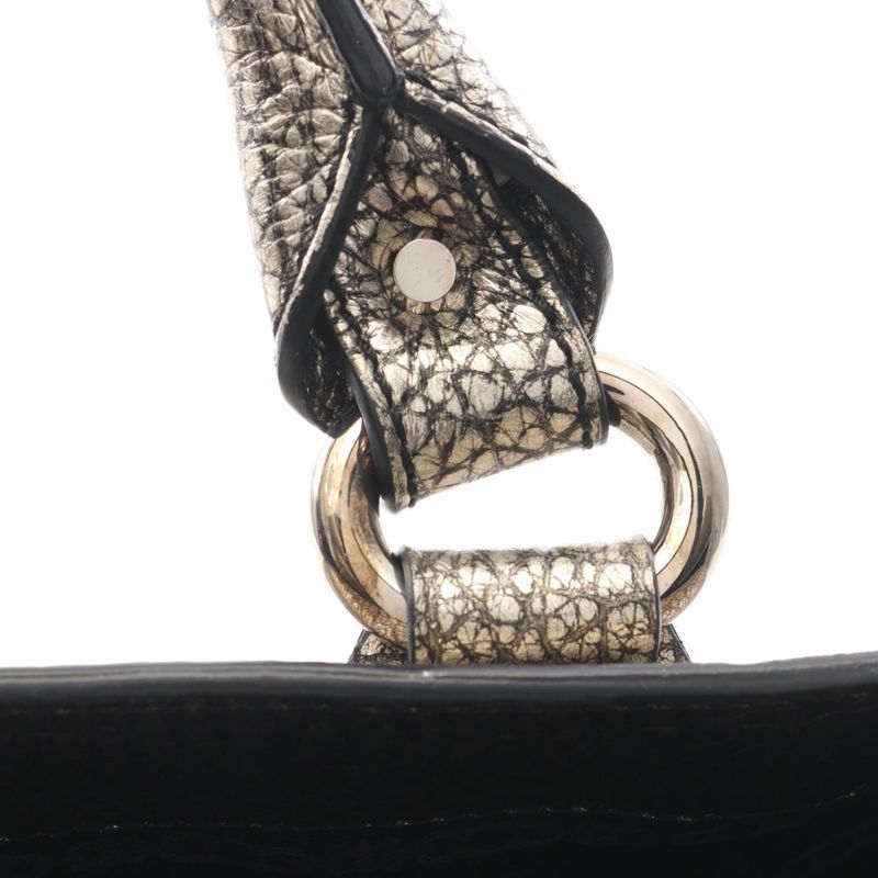 CELINE Handbag Boogie Bag Gold Black Leather Boogie Bag Ladies Used B