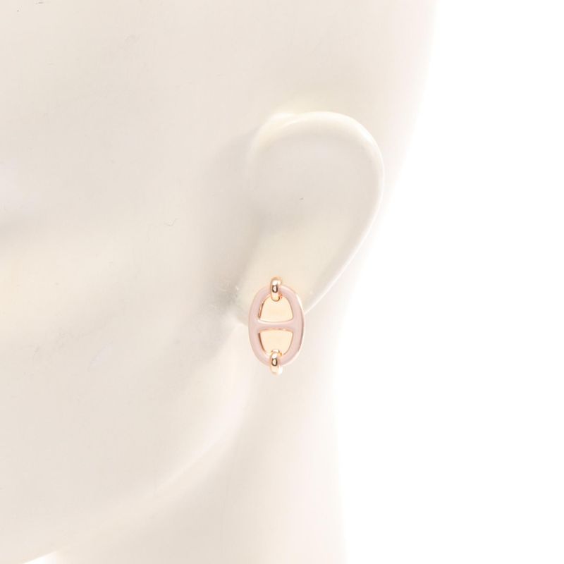 HERMES Earrings Maillon Mini H100052 GP Earrings Ladies Used A