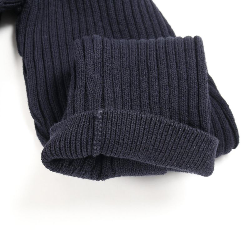 CHANEL Cardigan Coco Mark Button Knit Navy Cotton Long Cardigan Women's Used A