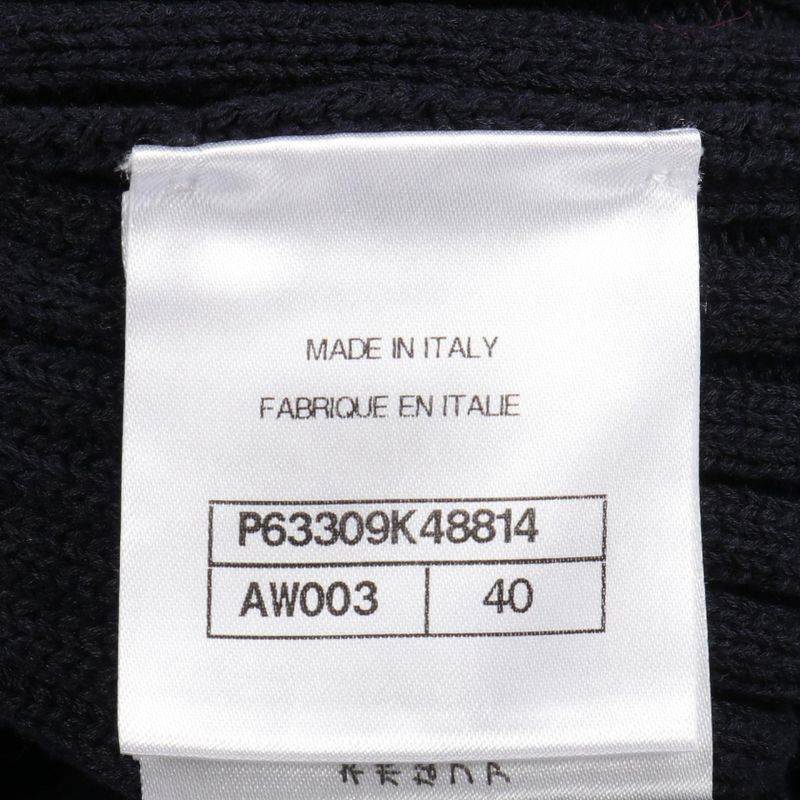 CHANEL Cardigan Coco Mark Button Knit Navy Cotton Long Cardigan Women's Used A