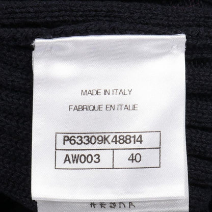CHANEL Cardigan Coco Mark Button Knit Navy Cotton Long Cardigan Women's Used A