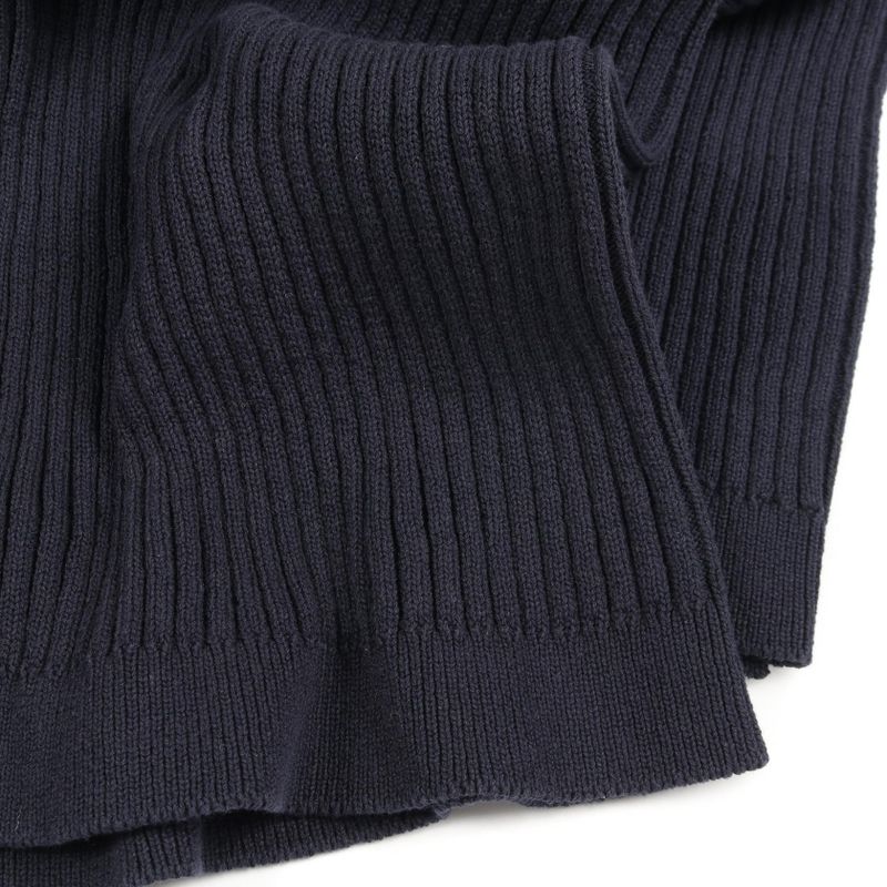 CHANEL Cardigan Coco Mark Button Knit Navy Cotton Long Cardigan Women's Used A