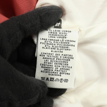 HERMES Stainless Color Coat Serie Button Wool Coat Ladies Used A