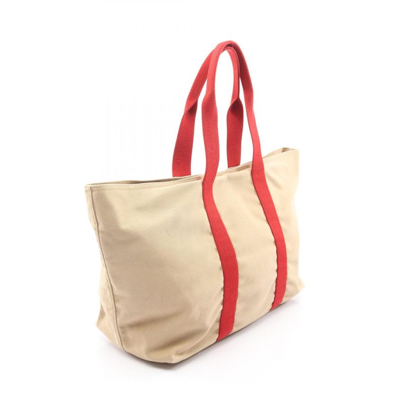PRADA Sport Linea Rossa Tote Bag 4va367 Beige Red Canvas Tote Bag Ladies Used A