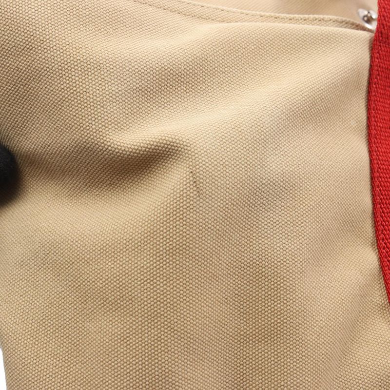 PRADA Sport Linea Rossa Tote Bag 4va367 Beige Red Canvas Tote Bag Ladies Used A