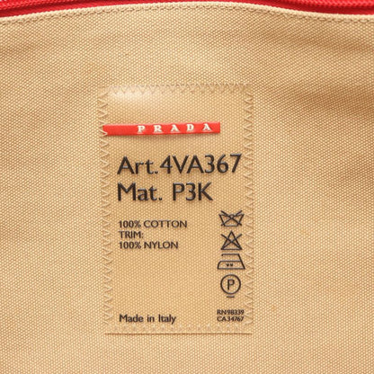 PRADA Sport Linea Rossa Tote Bag 4va367 Beige Red Canvas Tote Bag Ladies Used A