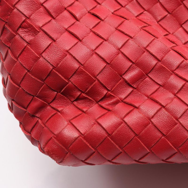 BALENCIAGA Tote Bag Intrecciato 179635 Red Leather Intrecciato Tote Bag Women's