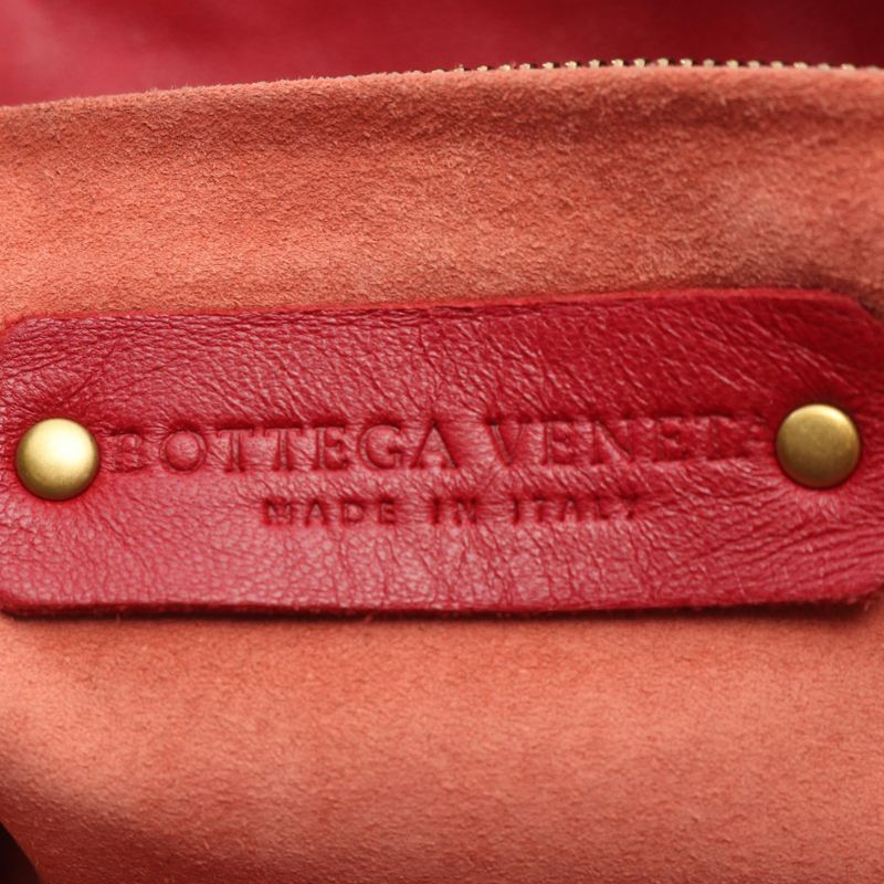 BALENCIAGA Tote Bag Intrecciato 179635 Red Leather Intrecciato Tote Bag Women's