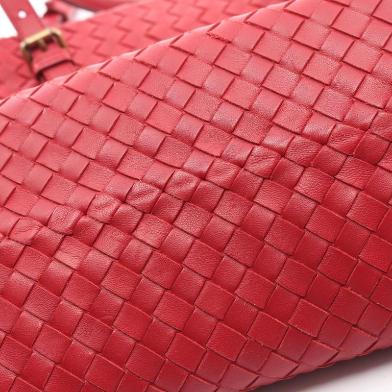 BALENCIAGA Tote Bag Intrecciato 179635 Red Leather Intrecciato Tote Bag Women's