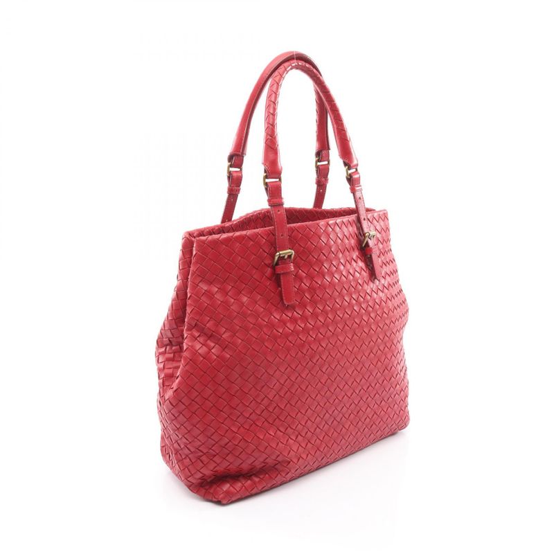 BALENCIAGA Tote Bag Intrecciato 179635 Red Leather Intrecciato Tote Bag Women's