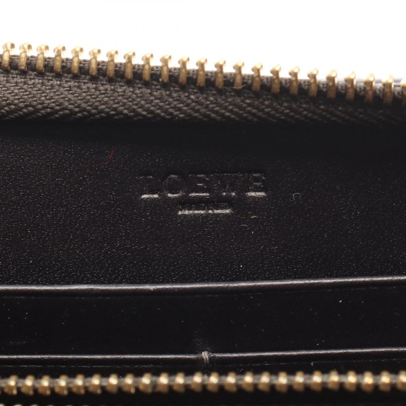 LOEWE Round Long Wallet Anagram Light Brown Leather Anagram Round Long Wallet