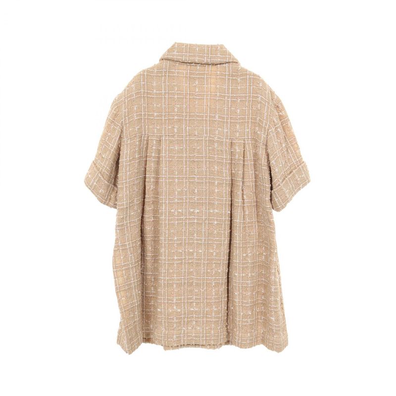 CHANEL Dress Coco Mark Button Nylon Tweed Dress Women's Used A