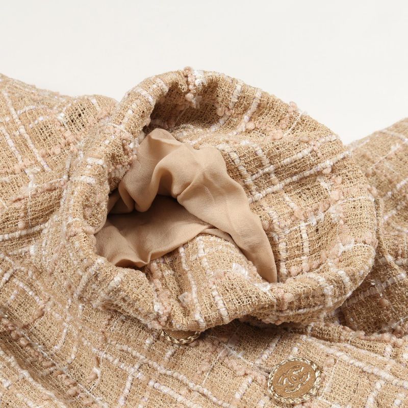 CHANEL Dress Coco Mark Button Nylon Tweed Dress Women's Used A