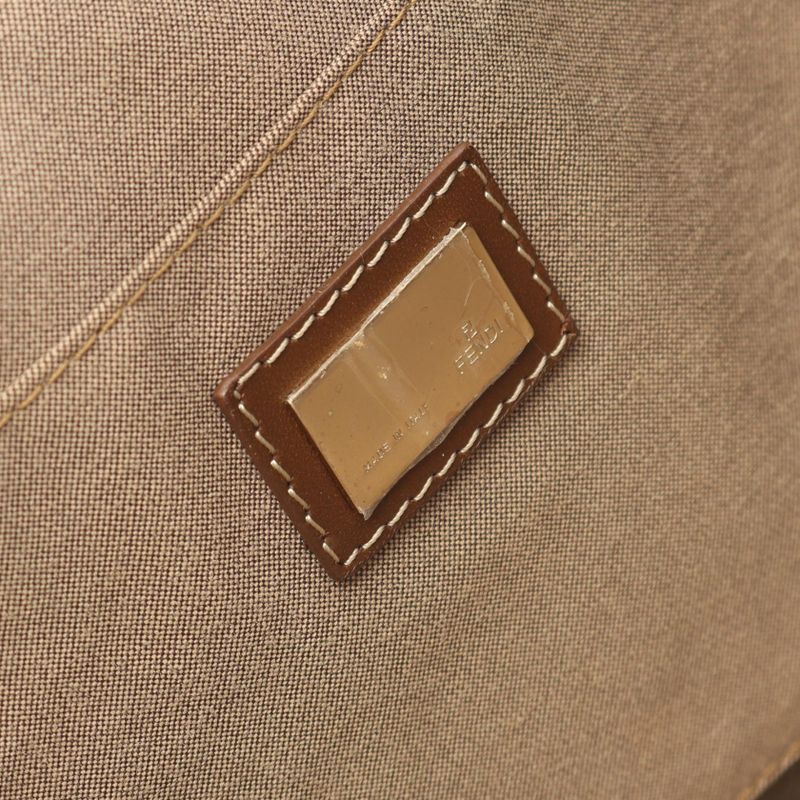 FENDI Tote Bag Zucchino Brown Canvas Leather Zucchino Tote Bag Women's Used B