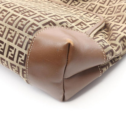 FENDI Tote Bag Zucchino Brown Canvas Leather Zucchino Tote Bag Women's Used B