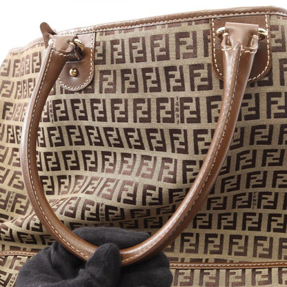 FENDI Tote Bag Zucchino Brown Canvas Leather Zucchino Tote Bag Women's Used B