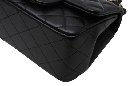 Chanel Mini Quilted 16 S Flap S Chain Shoulder Bag Base CC Logo Lambskin Black — view 6