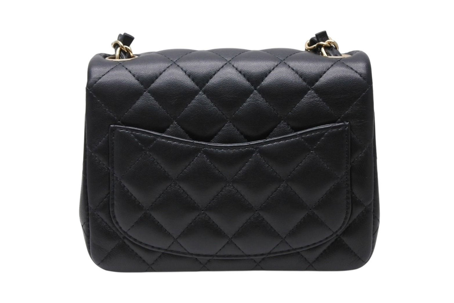 Chanel Mini Quilted 16 S Flap S Chain Shoulder Bag Base CC Logo Lambskin Black — view 2