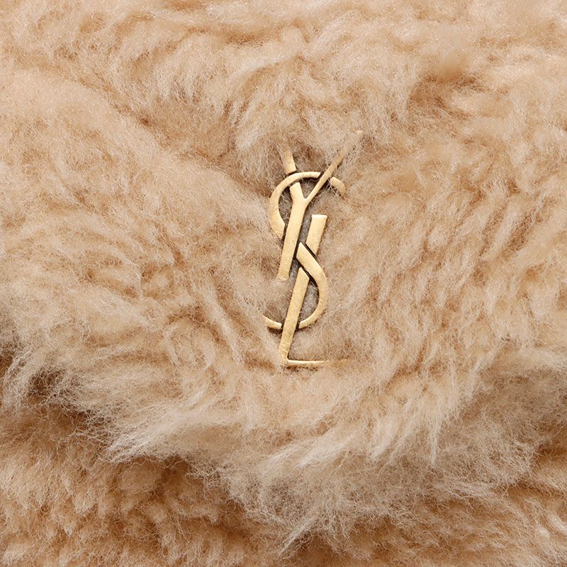 Saint Laurent Yves Clutch Wool Boa Logo Card Case