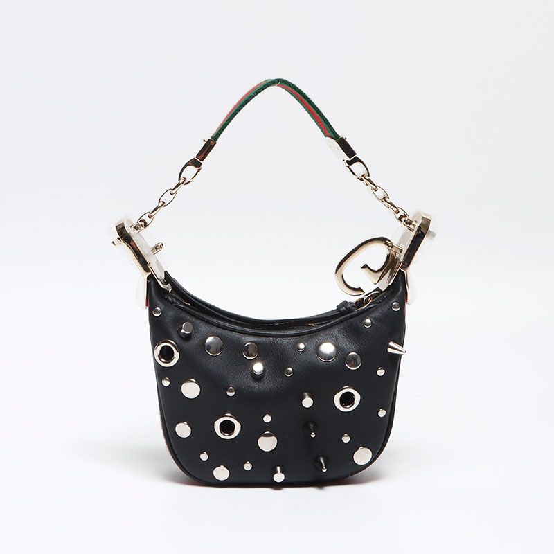 Gucci Mini Shoulder Bag Studded 2-Way Leather