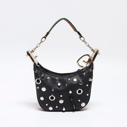 Gucci Mini Shoulder Bag Studded 2-Way Leather