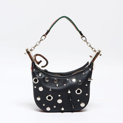 Gucci Mini Shoulder Bag Studded 2-Way Leather