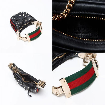 Gucci Mini Shoulder Bag Studded 2-Way Leather