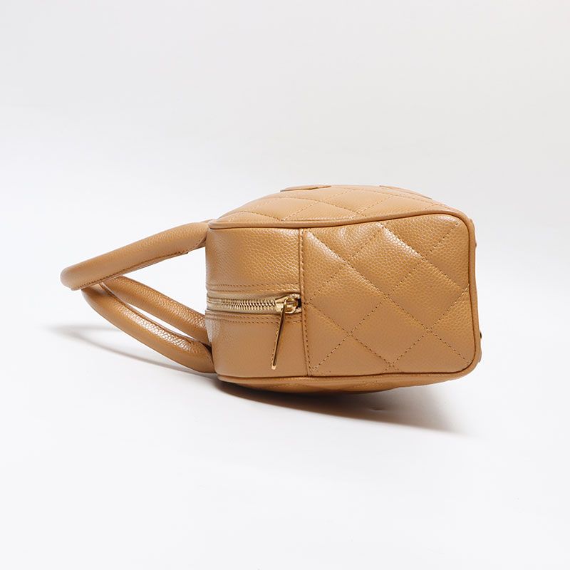 Chanel Boston Bag Caviar Leather CC Logo Mini