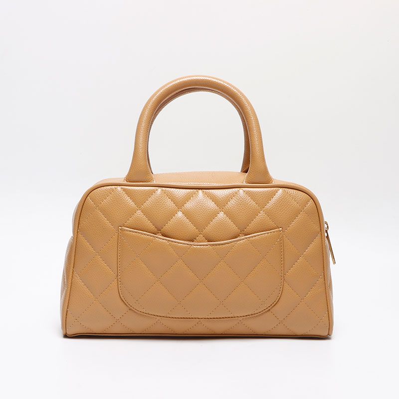 Chanel Boston Bag Caviar Leather CC Logo Mini