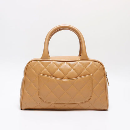 Chanel Boston Bag Caviar Leather CC Logo Mini