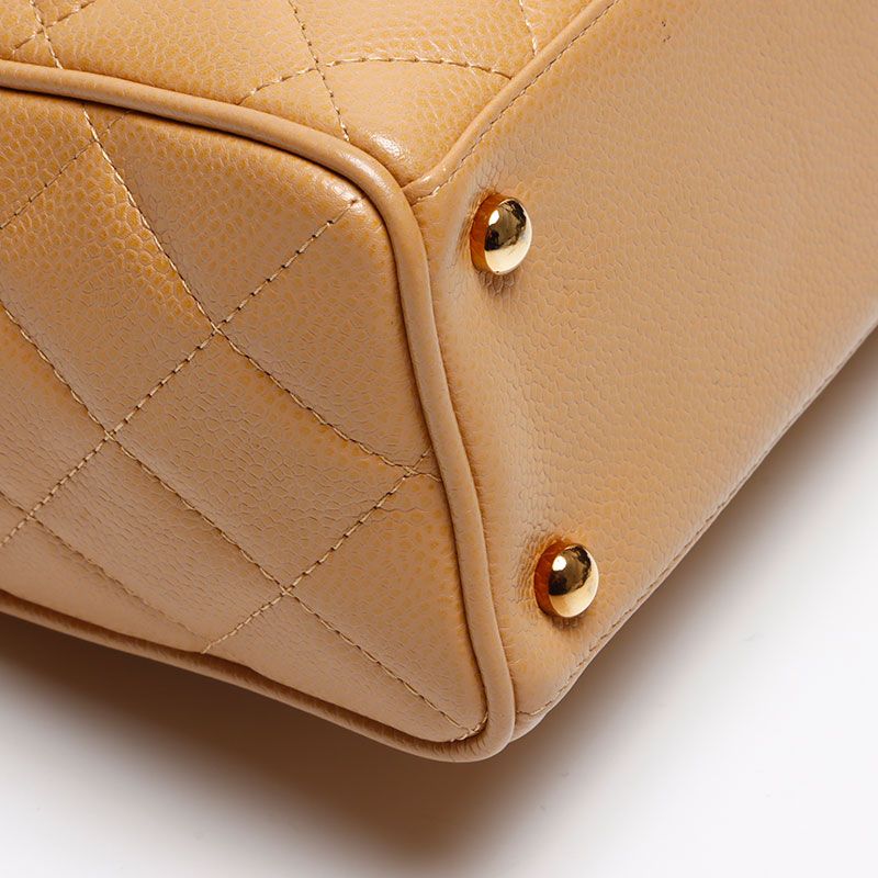 Chanel Boston Bag Caviar Leather CC Logo Mini